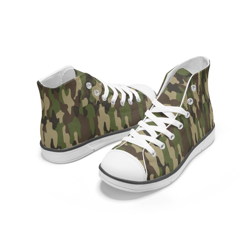 Light Kid's High-Top Canvas Shoes